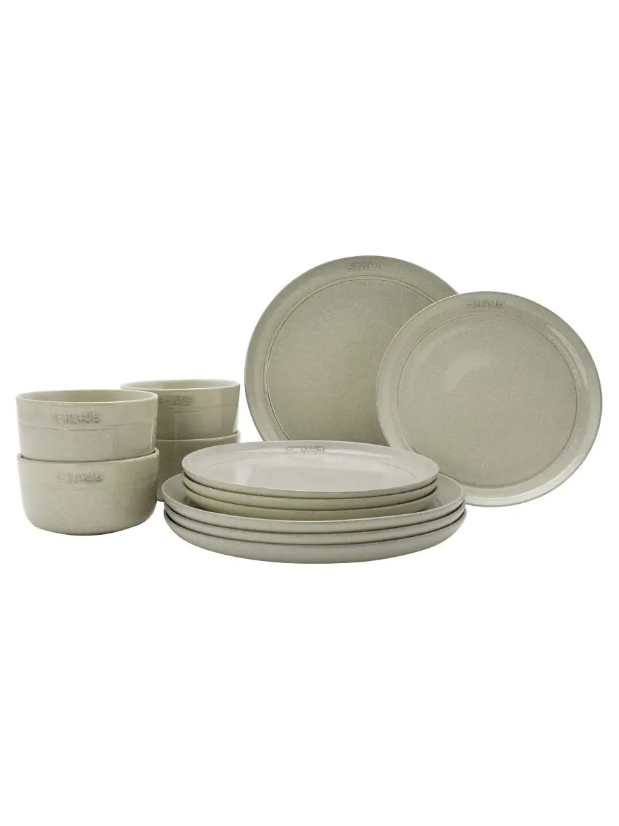 Столовый сервиз Staub Ceramic, 12 предметов, белый трюфель