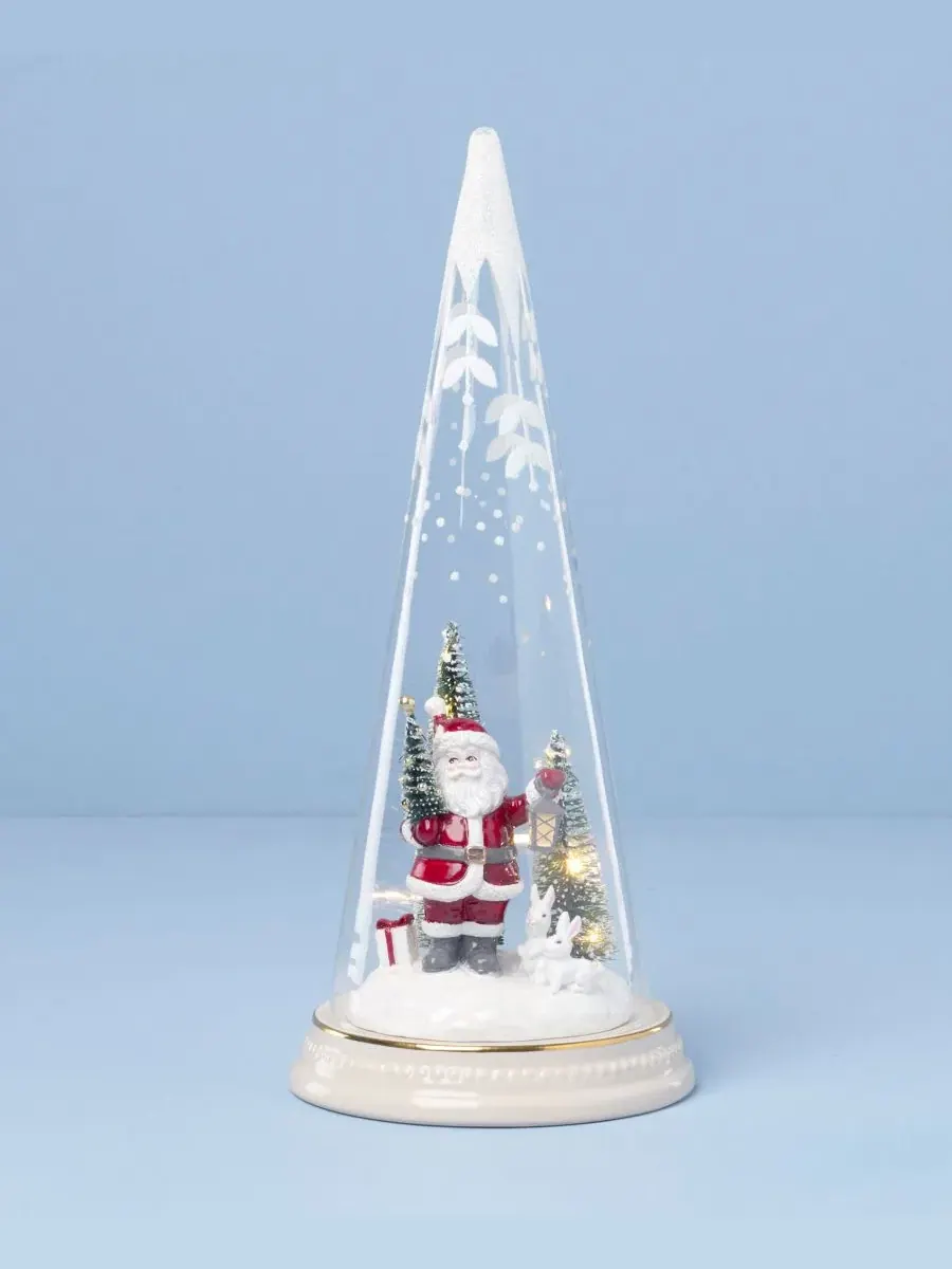 Фигурка светящаяся Merry & Magical Light-Up Santa with Lantern Lenox — изображение 4 из 8, мульти