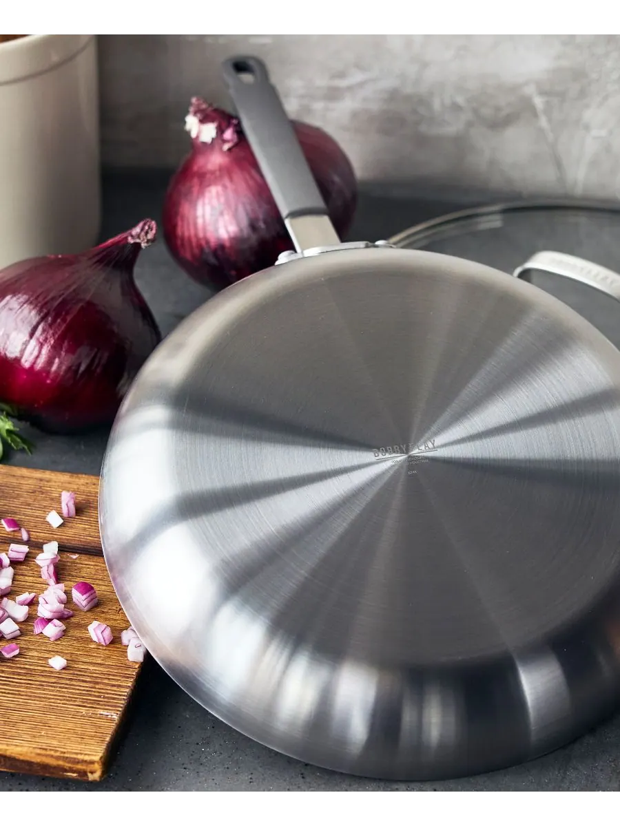Сковорода с крышкой GreenPan X Bobby Flay Stainless Steel, 30 см — изображение 5 из 9, серебристый
