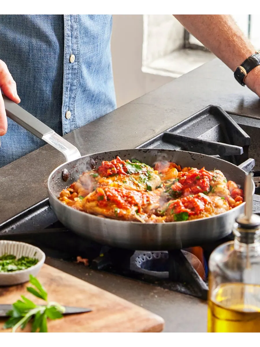 Сковорода с крышкой GreenPan X Bobby Flay Stainless Steel, 30 см — изображение 7 из 9, серебристый