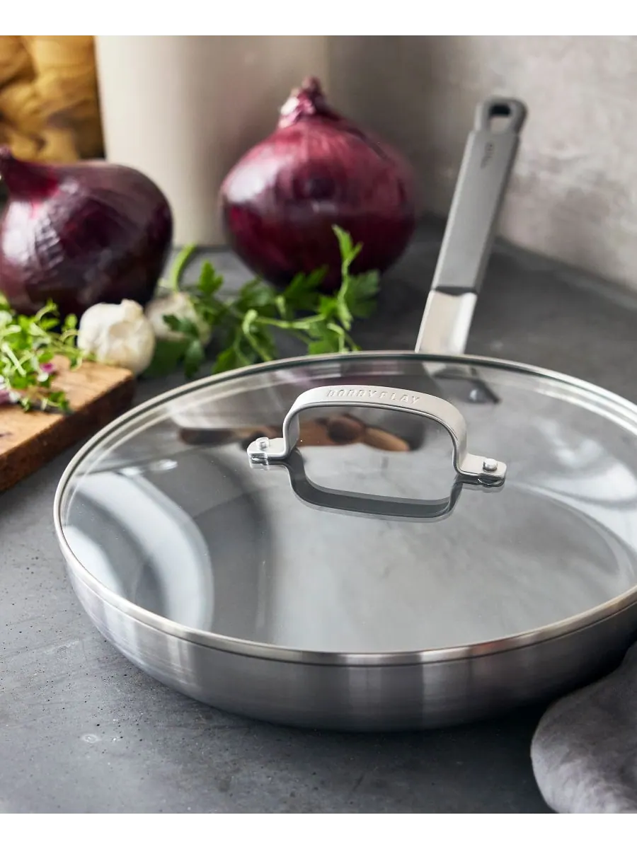 Сковорода с крышкой GreenPan X Bobby Flay Stainless Steel, 30 см — изображение 8 из 9, серебристый