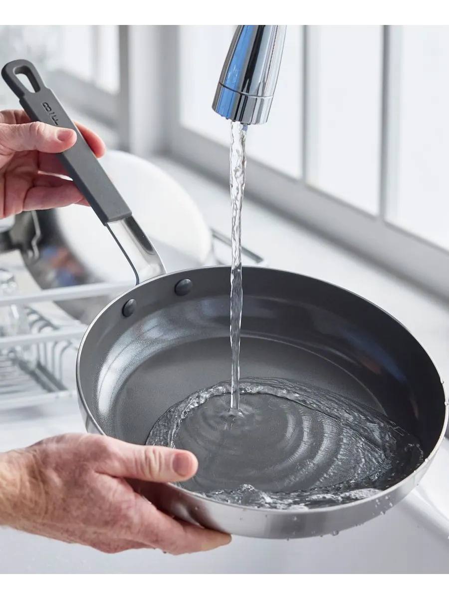Сковорода с крышкой GreenPan X Bobby Flay Stainless Steel, 30 см — изображение 9 из 9, серебристый
