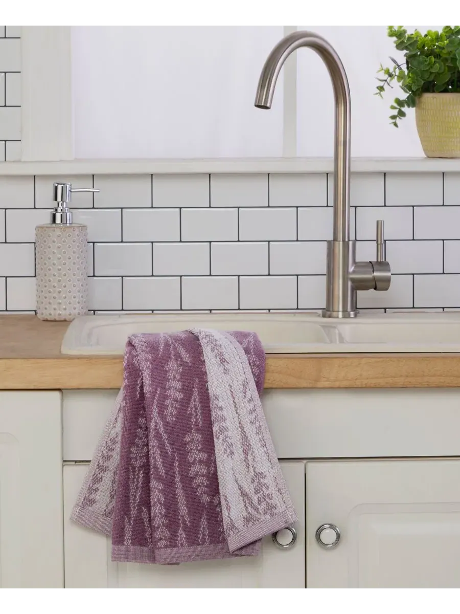Набор из 2 полотенец для рук с принтом Lavender Silhouette Jacquard SKL Home — изображение 4 из 4, фиолетовый