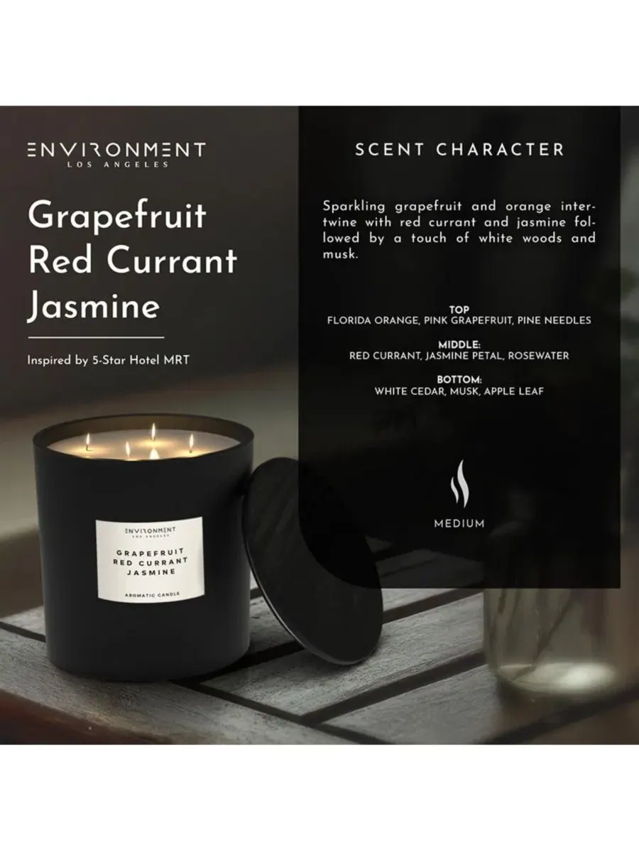 Ароматическая свеча Grapefruit | Red Currant | Jasmine ENVIRONMENT — изображение 3 из 3, серый