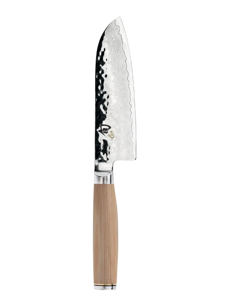 Нож сантоку 5.5 дюйма, с молотковым клинком, Blonde Pakka Wood Shun