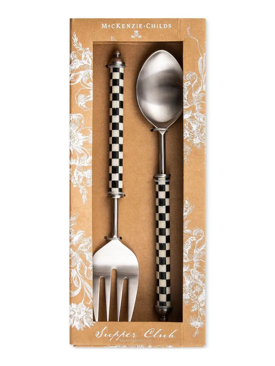 Набор для подачи салата Courtly Check Supper Club Mackenzie-Childs — изображение 2 из 3, нет цвета