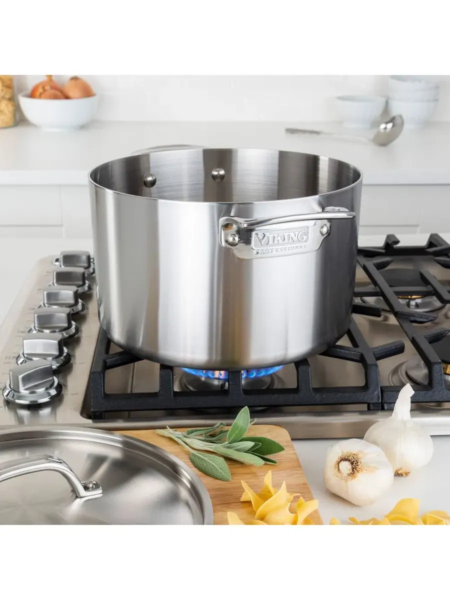 Кастрюля 8 QT Pro 5-Ply Viking, нержавеющая сталь — изображение 3 из 8, нет цвета