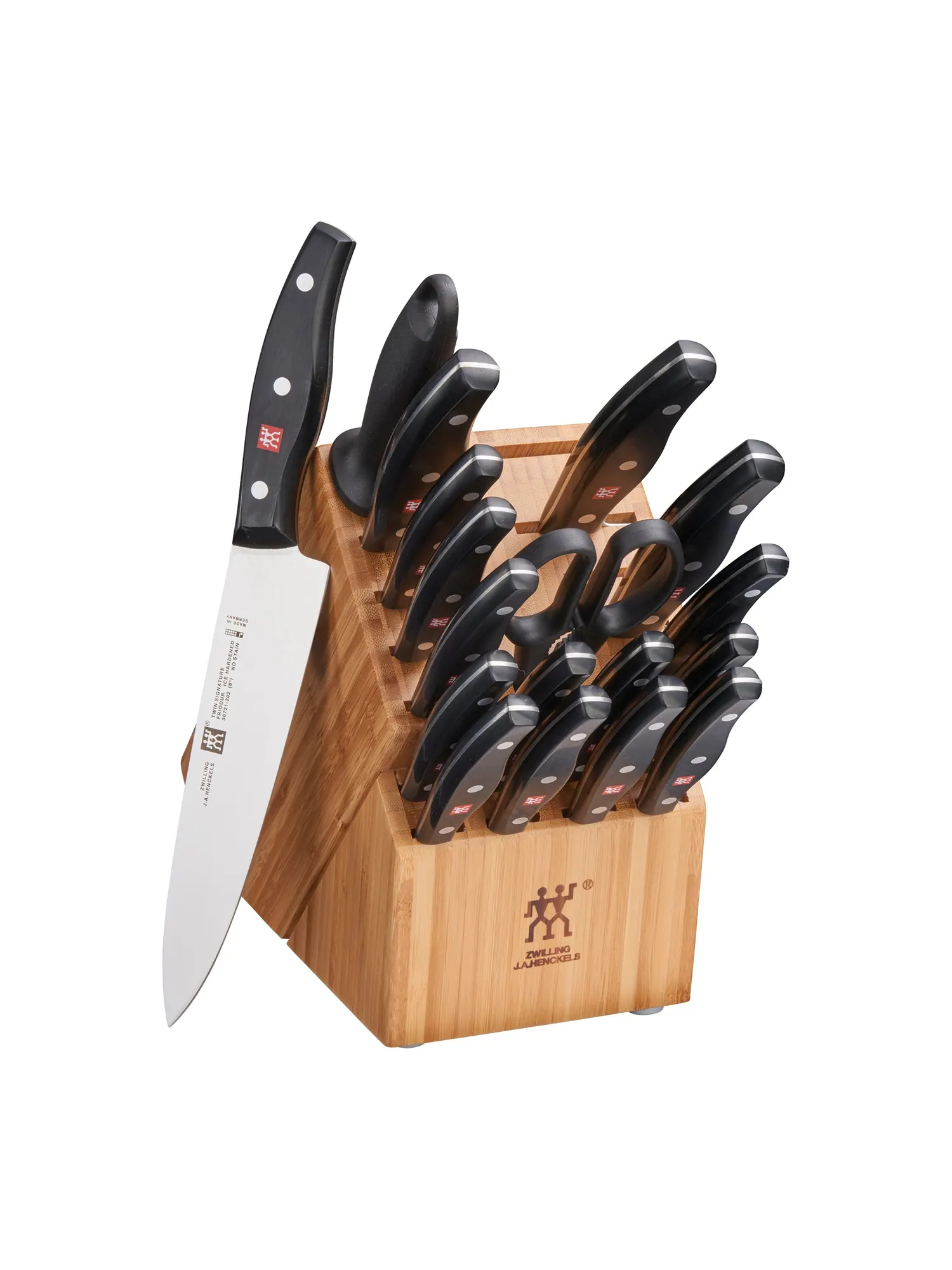 Набор кухонных ножей в блоке Zwilling Twin Signature, 19 предметов, коричневый/бамбук — изображение 2 из 6
