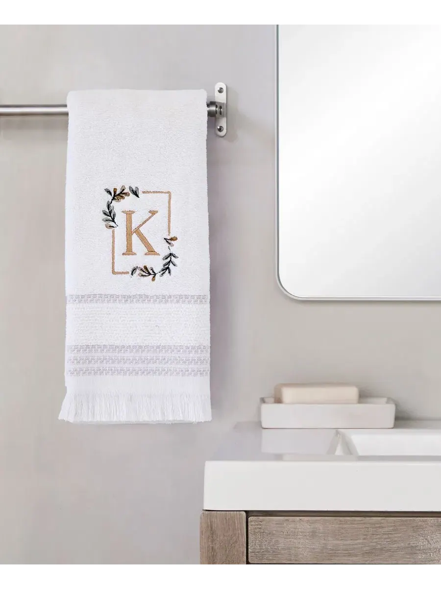 Комплект полотенец для рук Everyday Monogram, 2 шт., с монограммой SKL Home, K — изображение 3 из 4