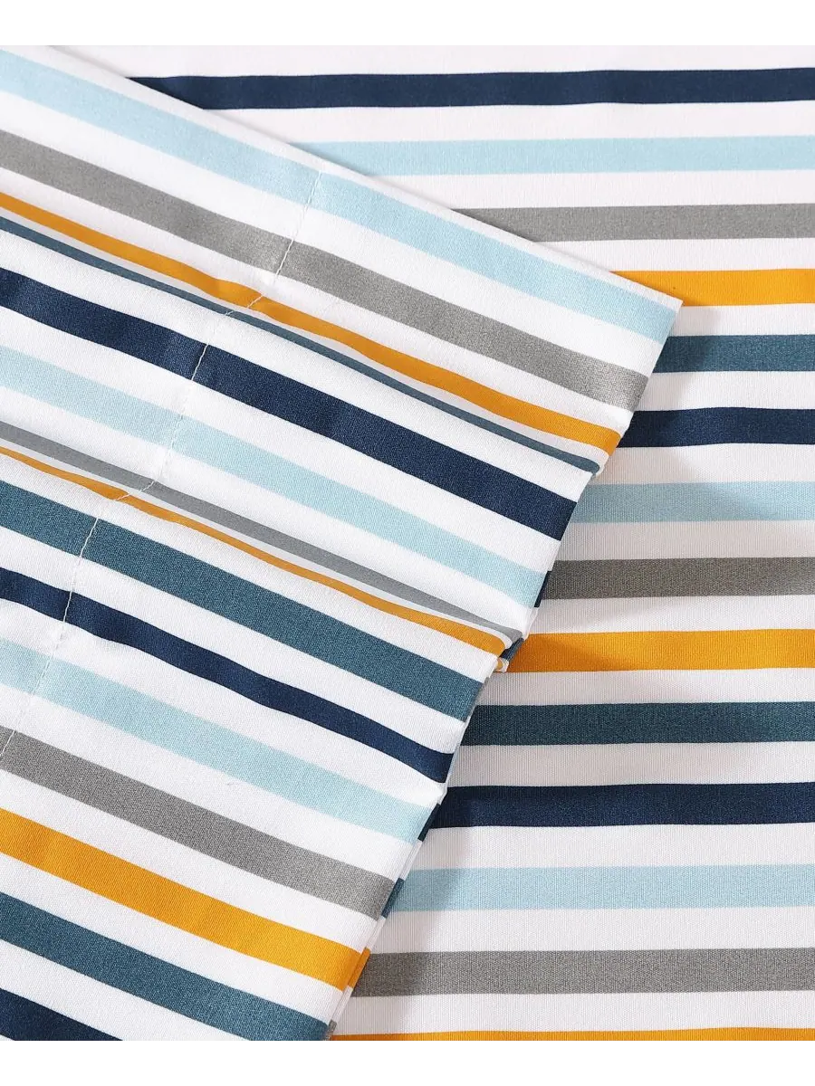 Комплект постельного белья из микрофибры, 4 предмета, размер полный Eddie Bauer, Vivid Stripe — изображение 4 из 5