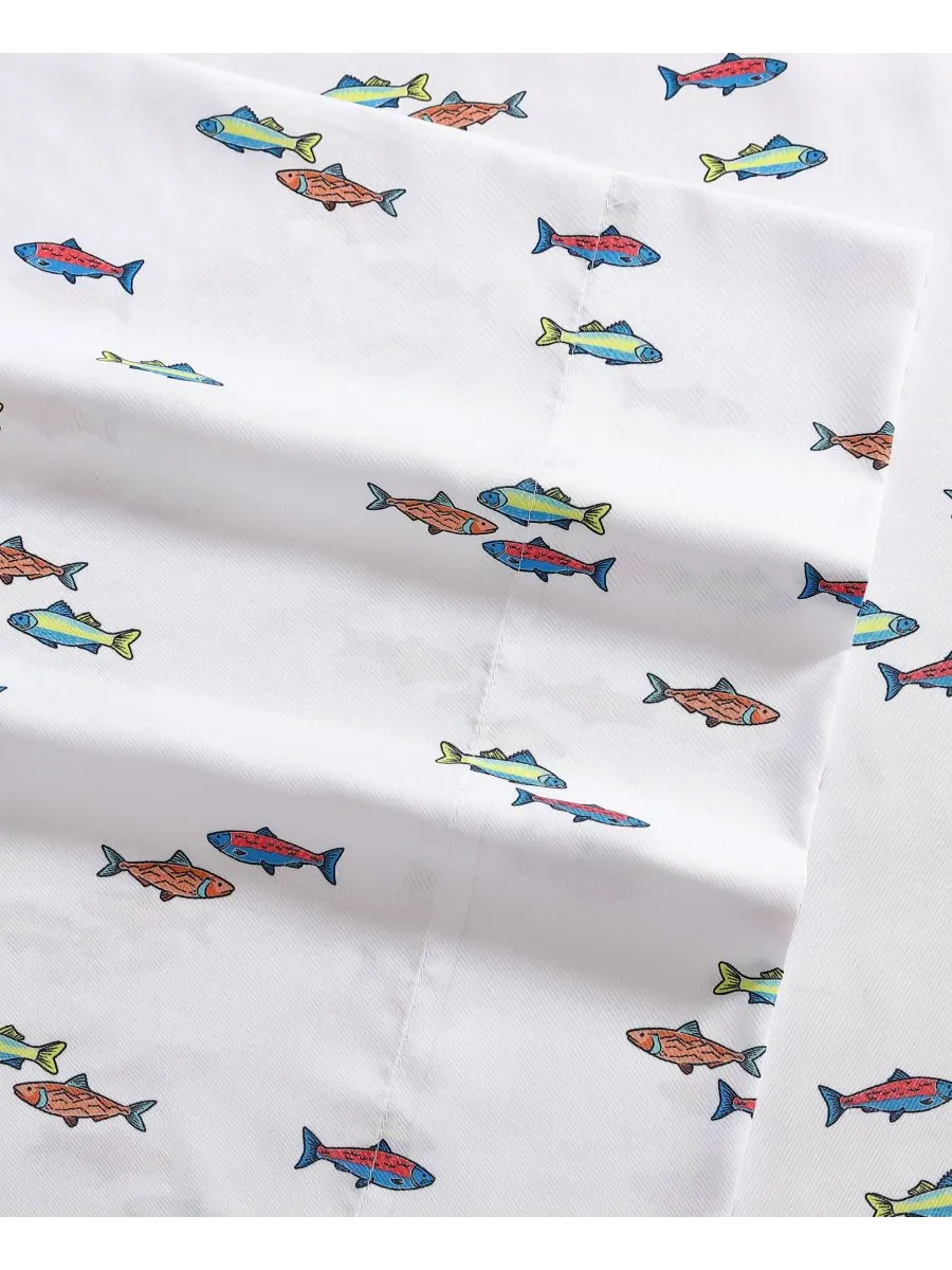 Комплект постельного белья из микрофибры, 4 предмета, размер Queen Eddie Bauer, Fish Lake — изображение 4 из 4