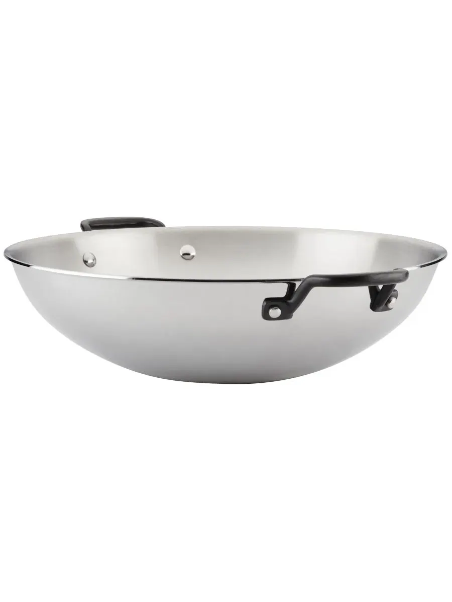 Вок из нержавеющей стали 5-слойный 38 см KitchenAid, Polished Stainless Steel — изображение 8 из 10