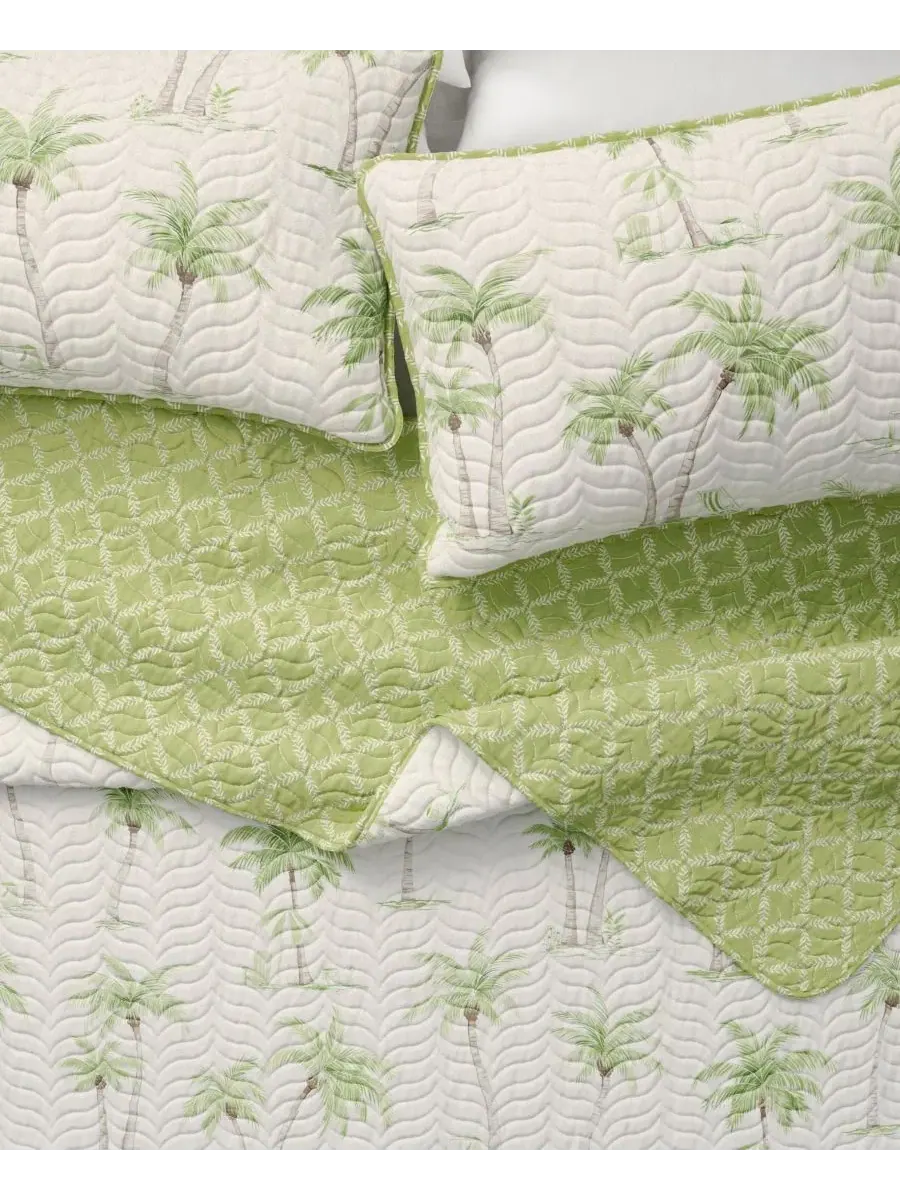 Комплект стеганого покрывала с пальмами Linery & Co, West Palm Trees — изображение 3 из 6