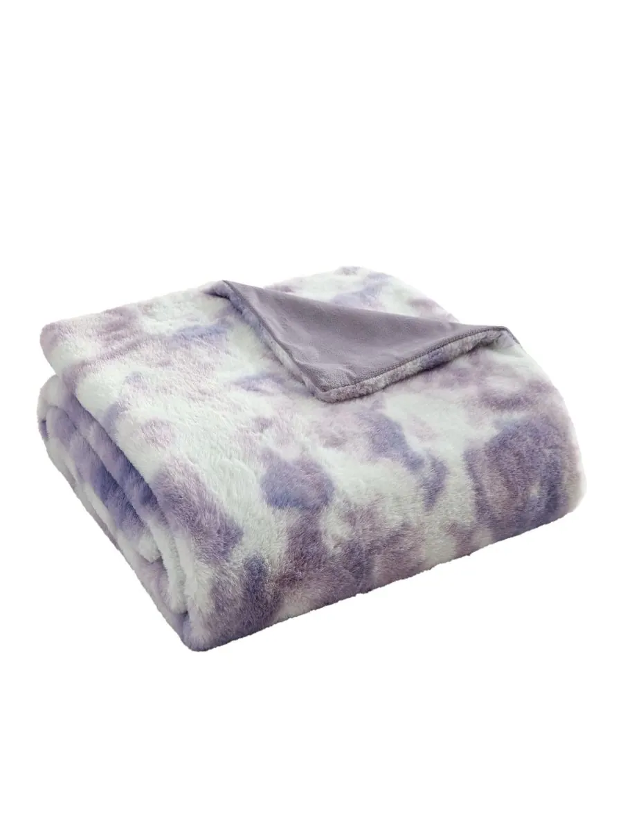 Плед из искусственного кроличьего меха с принтом, 70 x 50 дюймов Betsey Johnson, Sunset Tie Dye