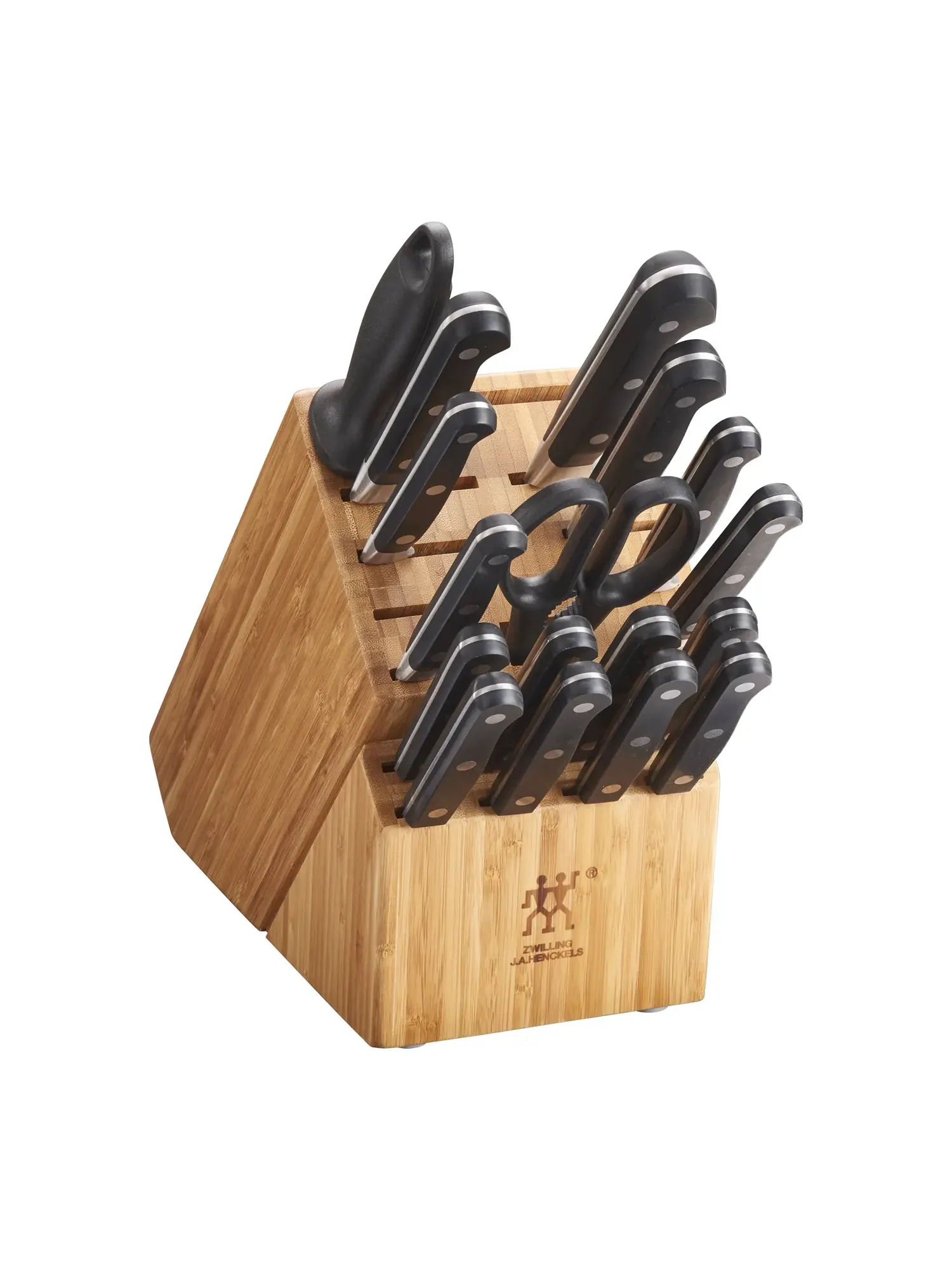Набор кухонных ножей в блоке ZWILLING Professional S, 18 предметов, коричневый/бамбук — изображение 8 из 9
