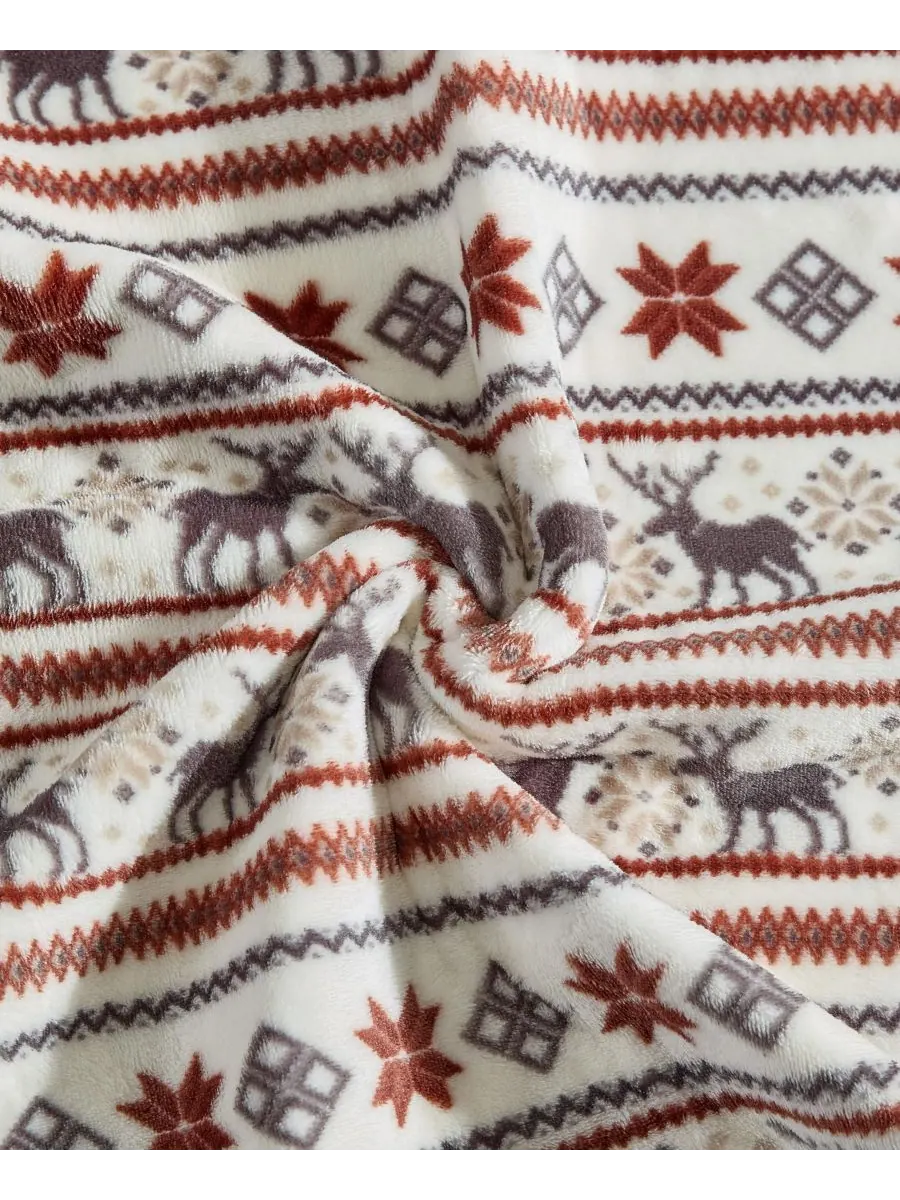 Плед из мягкой фланели с принтом, 70 x 60 дюймов Eddie Bauer, Northern Snowflake — изображение 2 из 9