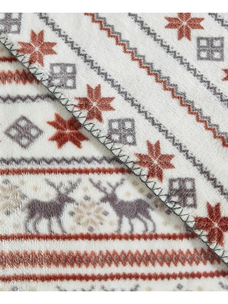 Плед из мягкой фланели с принтом, 70 x 60 дюймов Eddie Bauer, Northern Snowflake — изображение 3 из 9