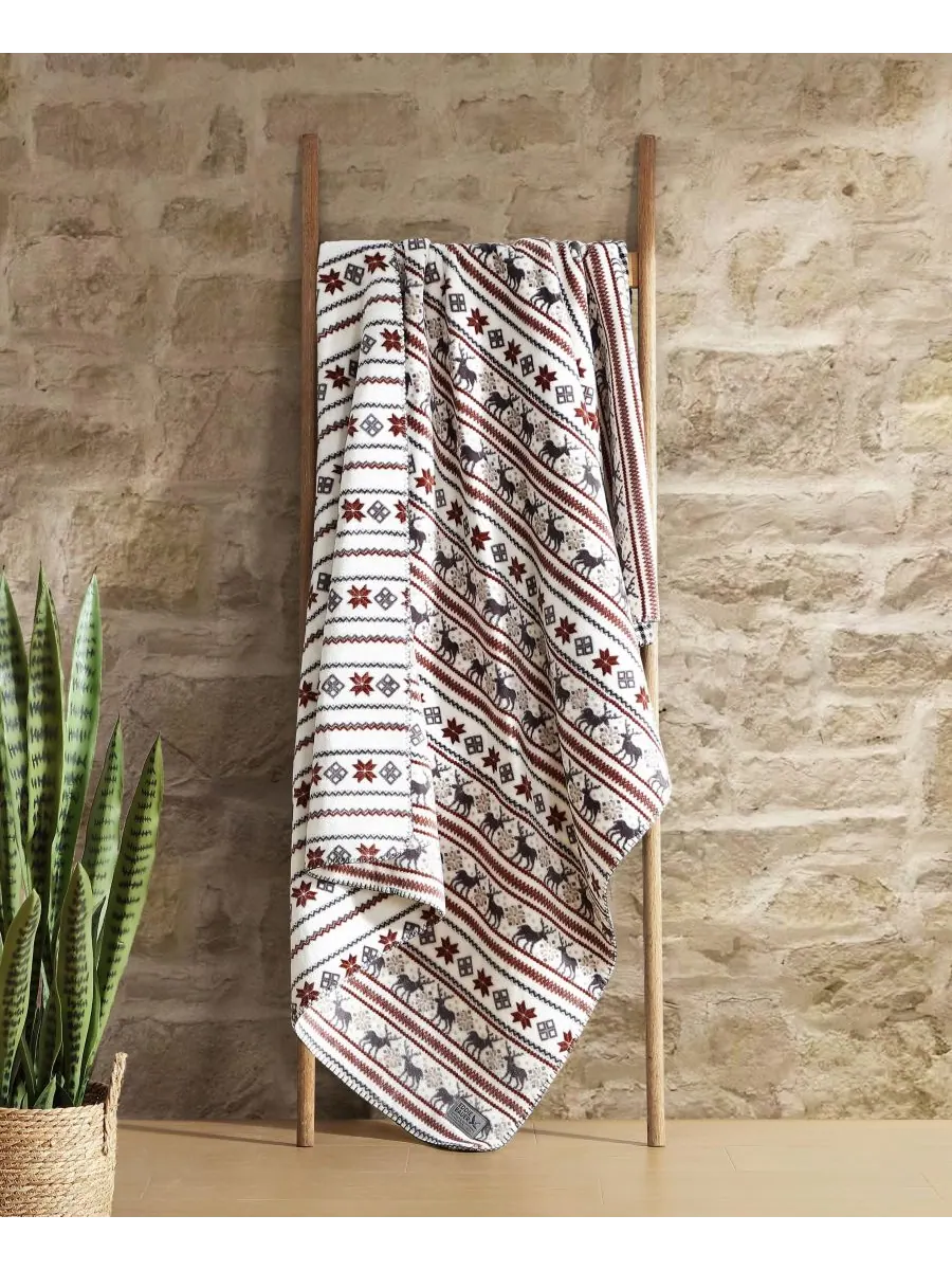 Плед из мягкой фланели с принтом, 70 x 60 дюймов Eddie Bauer, Northern Snowflake — изображение 4 из 9