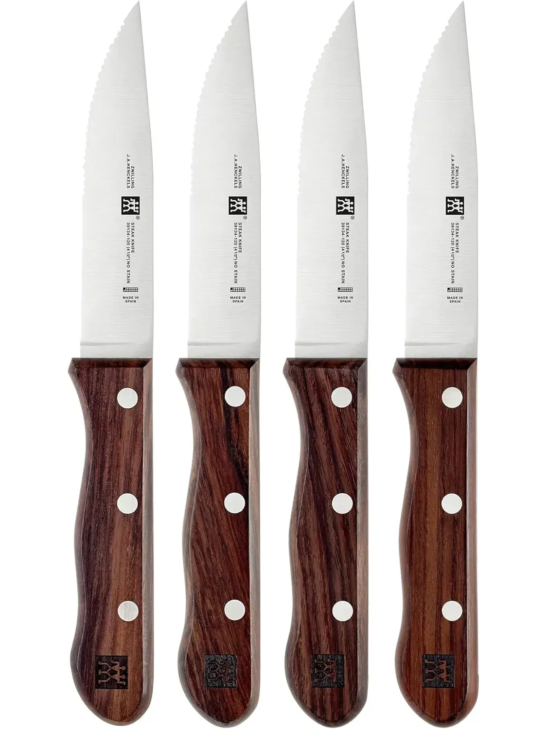 Набор ножей для стейка ZWILLING Steak Knives, 4 предмета, палисандр/серрейтор