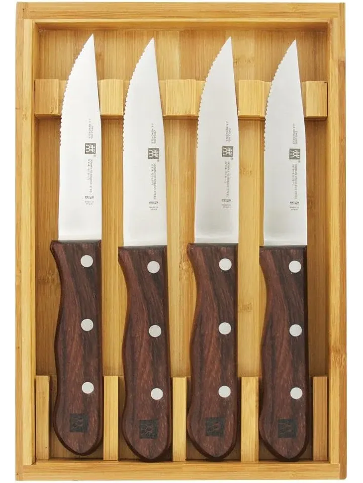Набор ножей для стейка ZWILLING Steak Knives, 4 предмета, палисандр/серрейтор — изображение 5 из 5