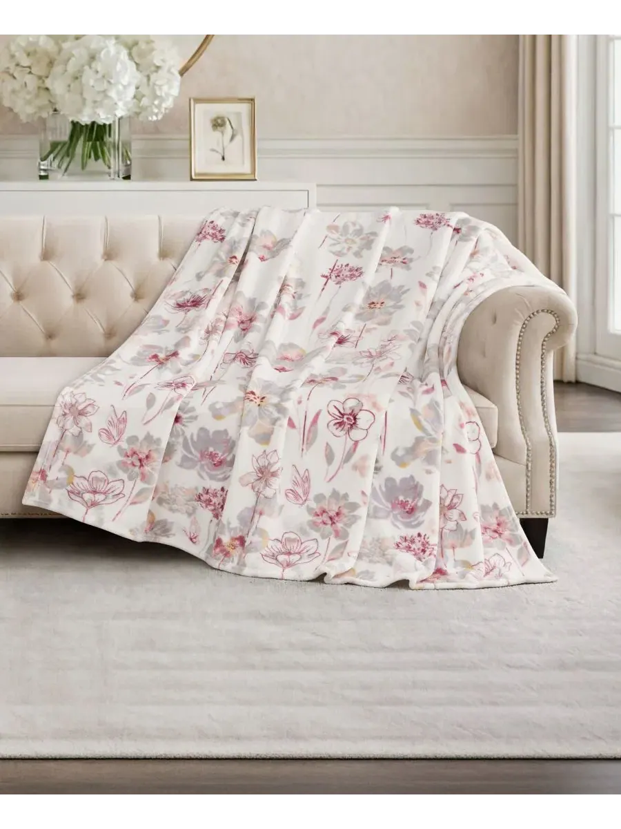 Плед из плюша 152 x 178 см с принтом Serenity Floral BCBG, Serenity Floral