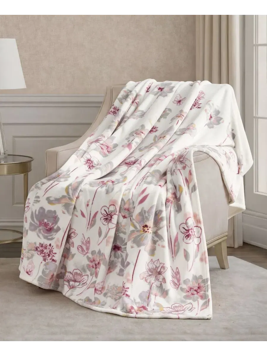 Плед из плюша 152 x 178 см с принтом Serenity Floral BCBG, Serenity Floral — изображение 2 из 7
