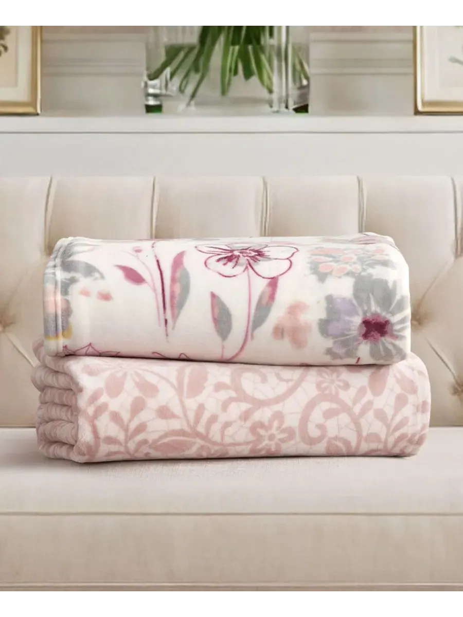 Плед из плюша 152 x 178 см с принтом Serenity Floral BCBG, Serenity Floral — изображение 7 из 7