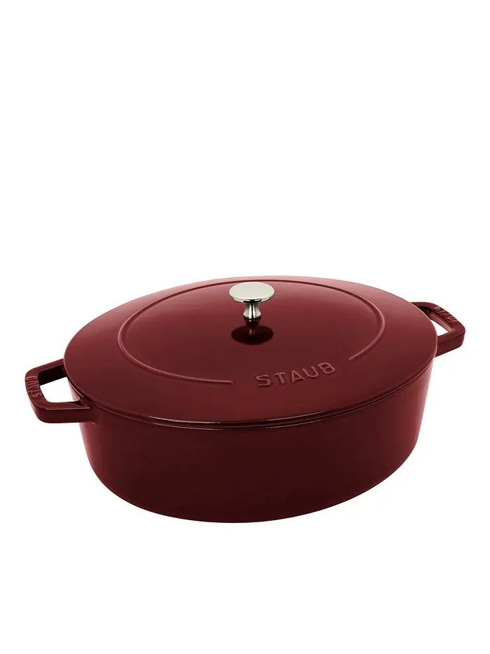 Овальная чугунная утятница Staub, 31 см, 5.9 л, гранатовый