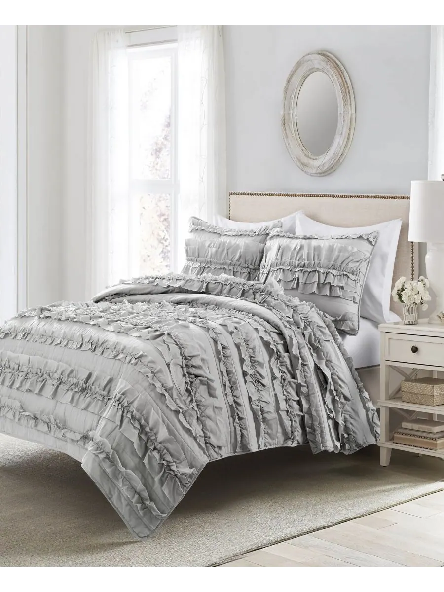 Комплект постельного белья Belle Ruffle из 3 предметов, размер Full/Queen Lush Décor, цвет