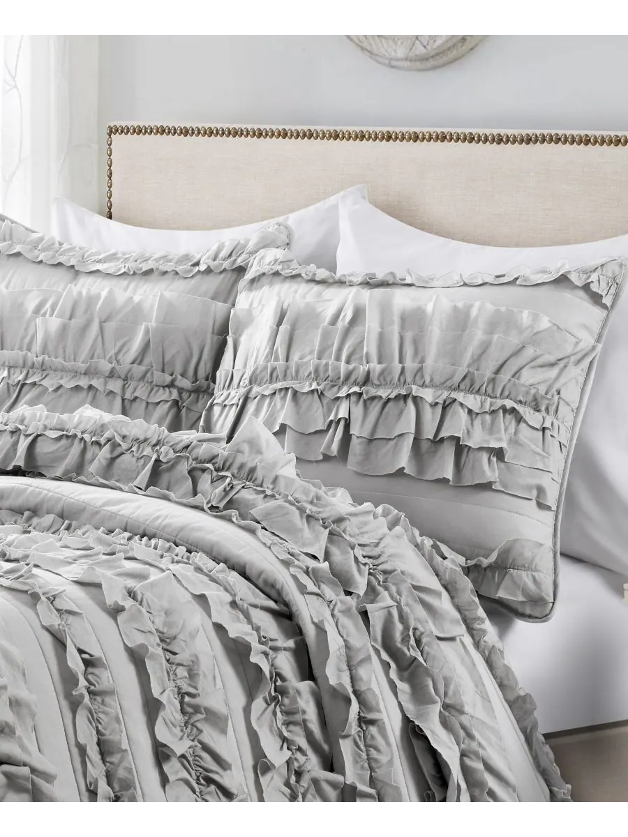 Комплект постельного белья Belle Ruffle из 3 предметов, размер Full/Queen Lush Décor, цвет — изображение 2 из 6