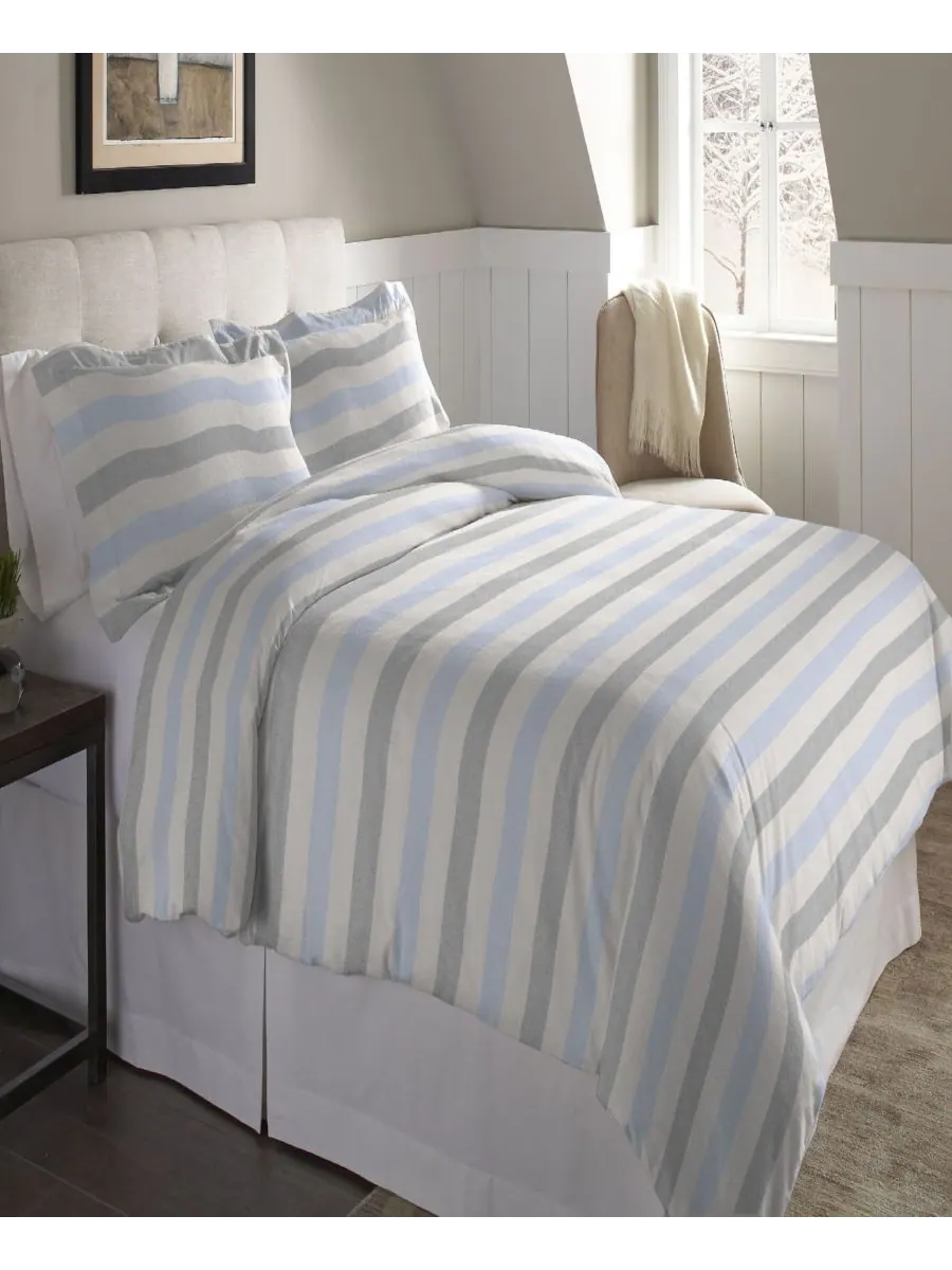 Комплект постельного белья Savannah Stripe из высококачественной хлопковой фланели, размер