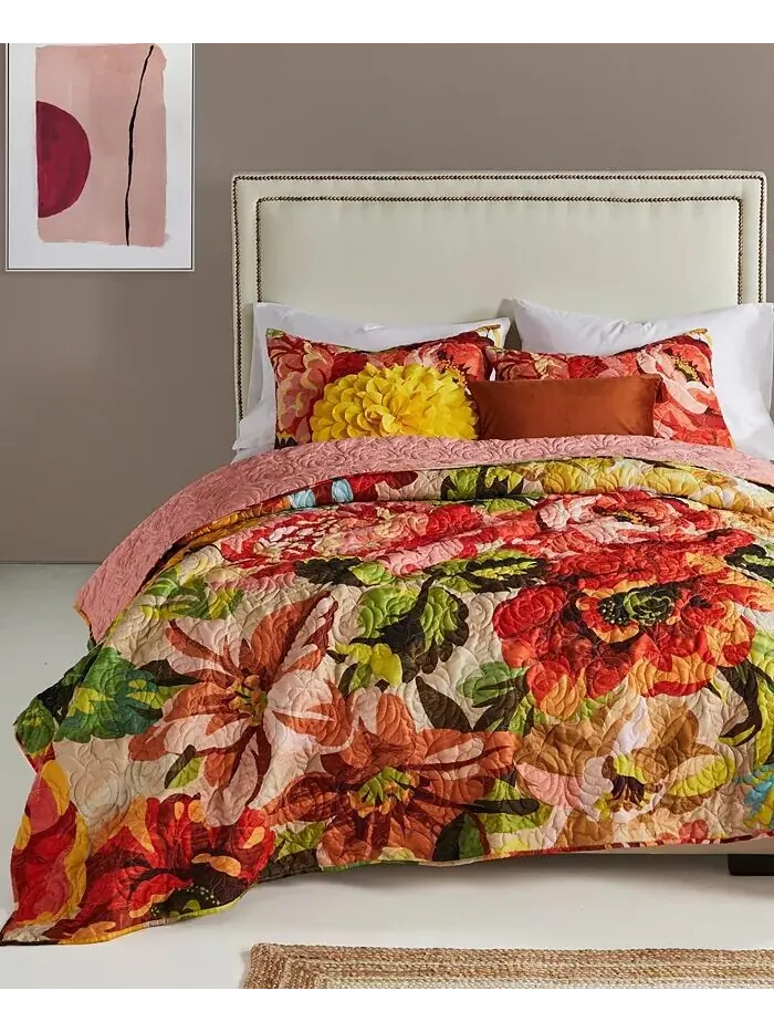 Коллекция лоскутных одеял Senna с цветочным принтом в стиле бохо Greenland Home Fashions