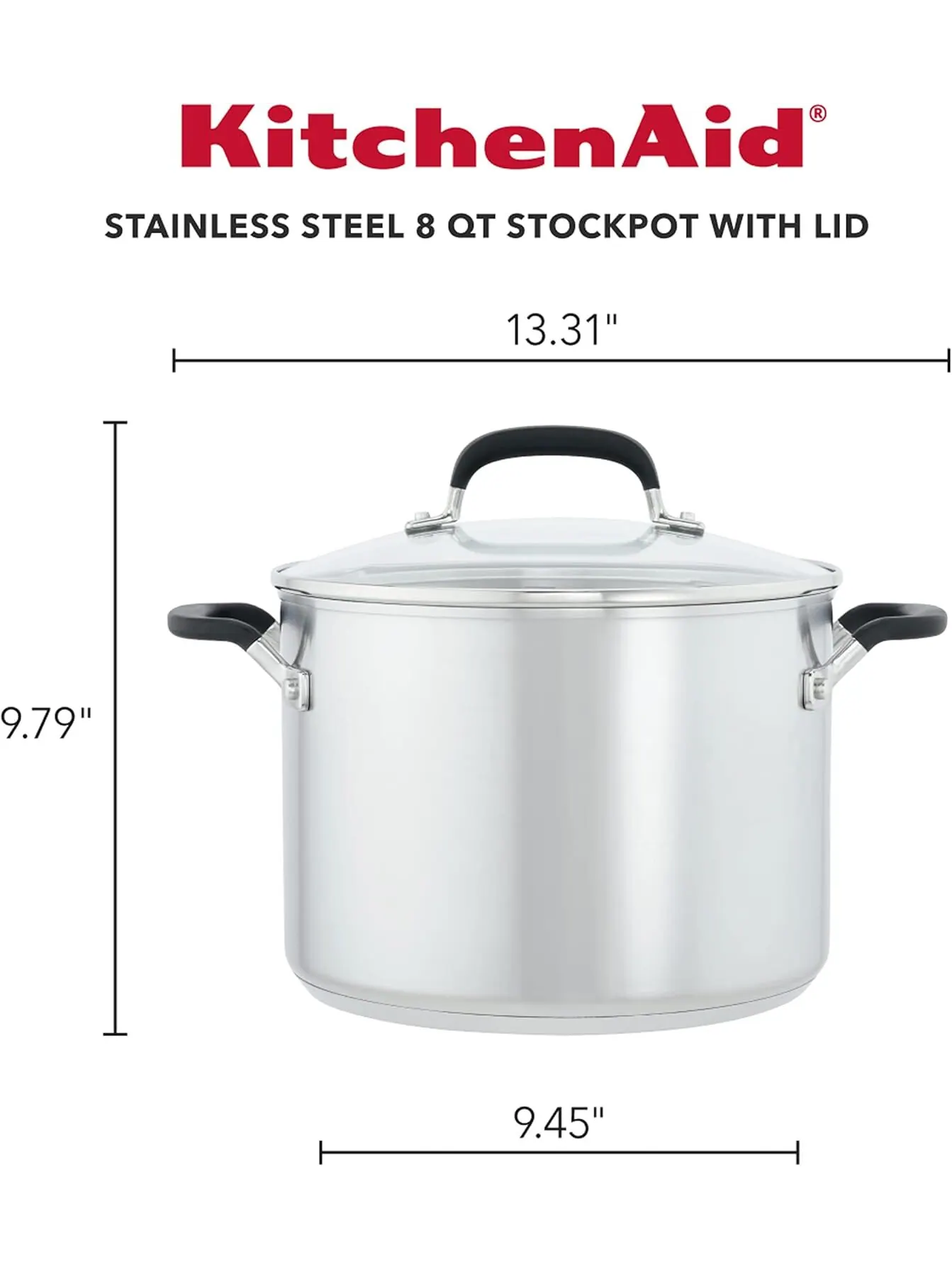 Кастрюля KitchenAid Brushed Stainless Steel Induction, 7,6 литра — изображение 2 из 13