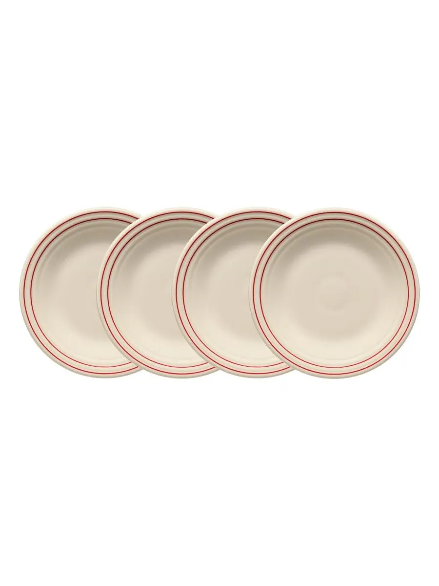 Набор из 4 классических обеденных тарелок Americana Classic Rim Fiesta, Scarlet Band