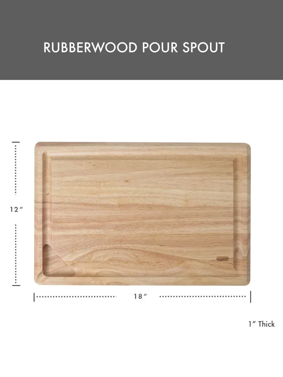 Доска для разлива из каучукового дерева, 30 x 46 см Dexas, Rubberwood — изображение 3 из 5