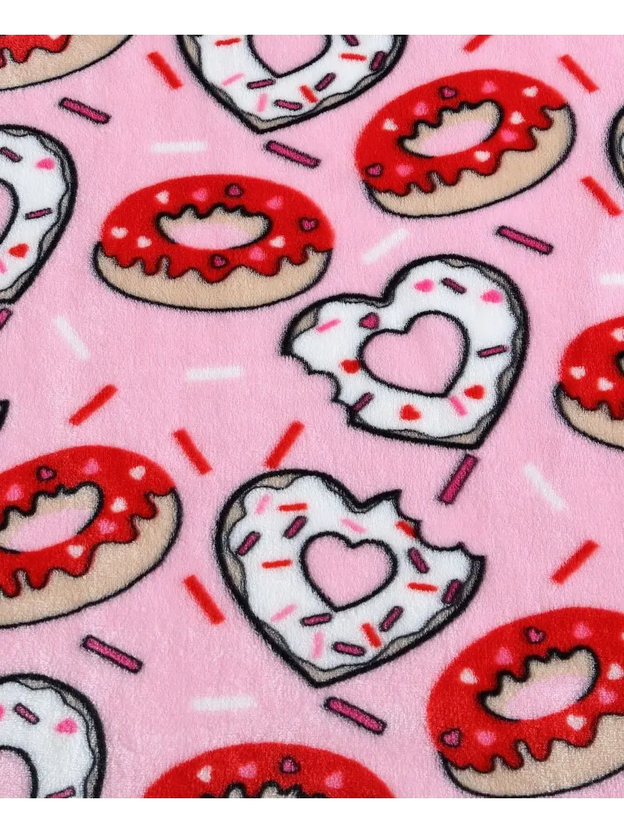 Ультрамягкий плюшевый флисовый плед, 127 x 178 см Betsey Johnson, Donut Hearts — изображение 3 из 6