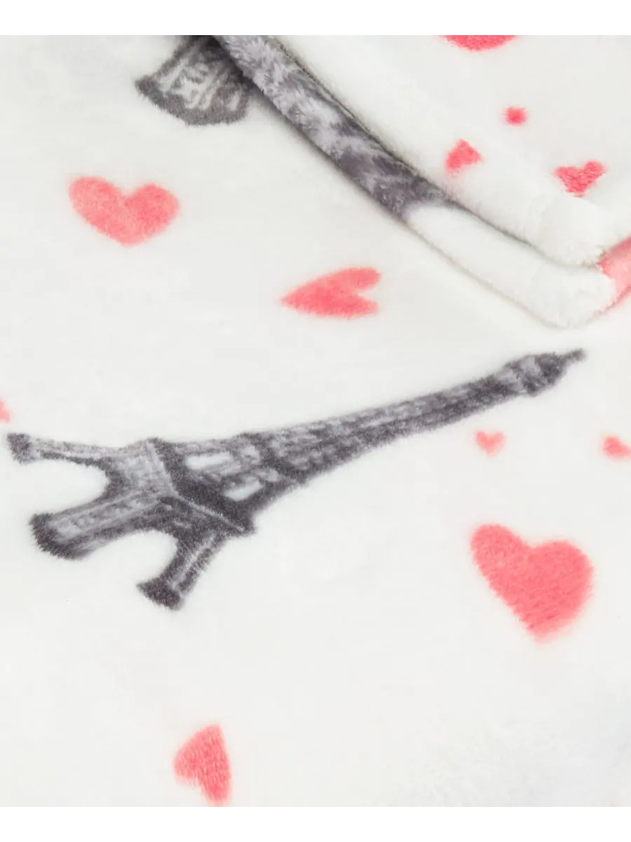 Ультрамягкий плюшевый флисовый плед, 50 x 70 дюймов Betsey Johnson, цвет paris love — изображение 3 из 3