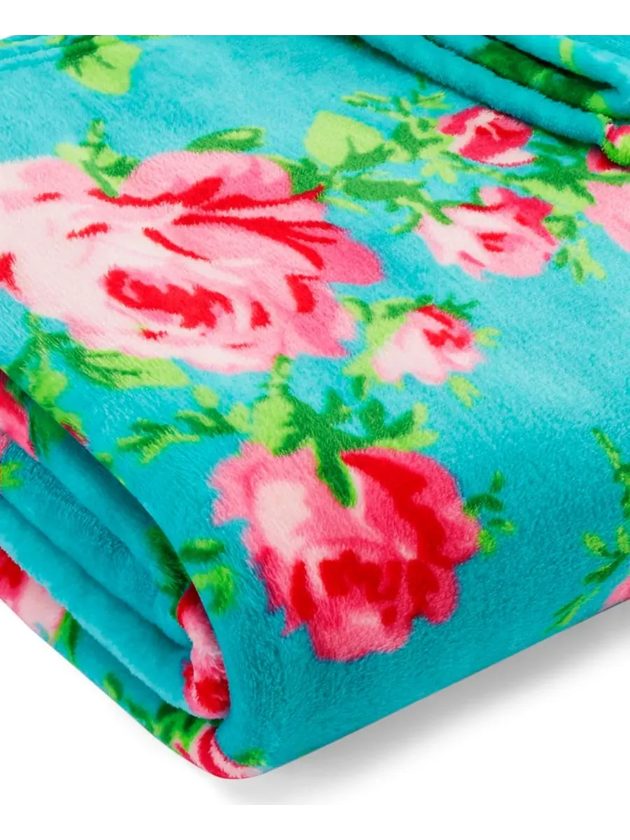 Ультрамягкий плюшевый флисовый плед, 50 x 70 дюймов Betsey Johnson, цвет bouquet day — изображение 2 из 2
