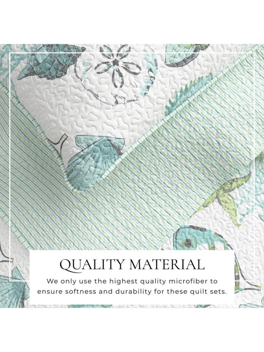 Комплект постельного белья из микрофибры Coastal с наволочками Linery & Co, Fish & coral, Full/Queen — изображение 2 из 6