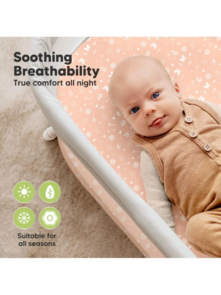 Комплект из 2 водонепроницаемых простыней для детской люльки Soothe для девочек и мальчиков, размер — изображение 4 из 9