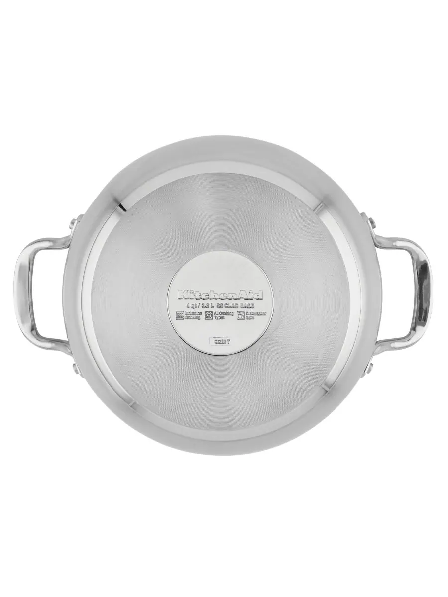 Кастрюля KitchenAid 3-Ply Base Stainless Steel Induction Casserole, 3,8 л — изображение 2 из 10