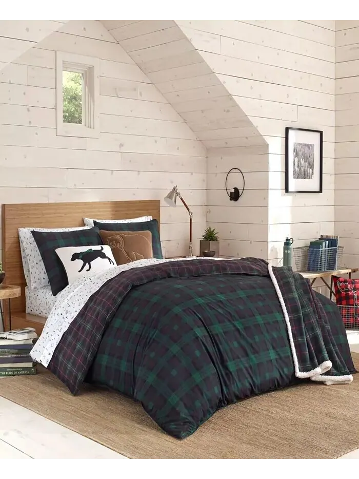 Наборы пододеяльников зеленого цвета Woodland Tartan Eddie Bauer