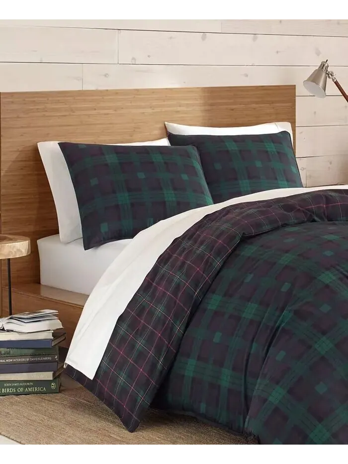 Наборы пододеяльников зеленого цвета Woodland Tartan Eddie Bauer — изображение 2 из 4