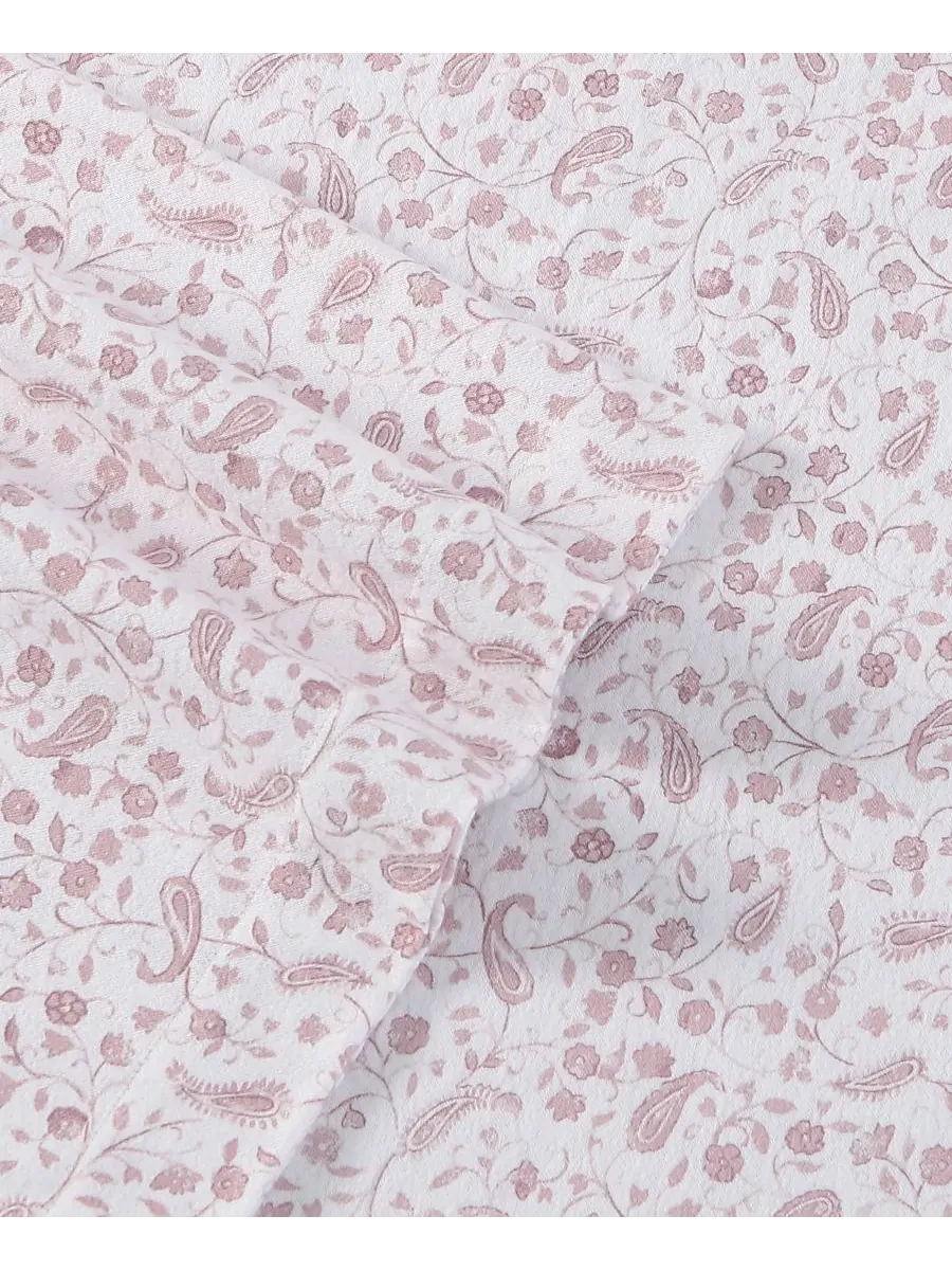 Laura Ashley Комплект постельного белья из хлопковой фланели Paisley Prance, 4 предмета, размер — изображение 4 из 6