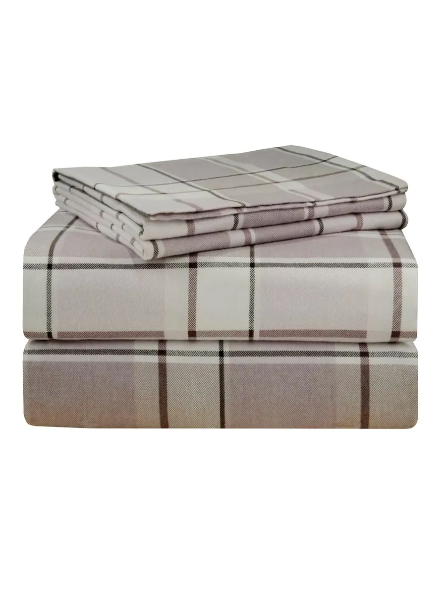 Pointehaven Комплект постельного белья из фланели класса люкс Jensen Plaid, размер Twin