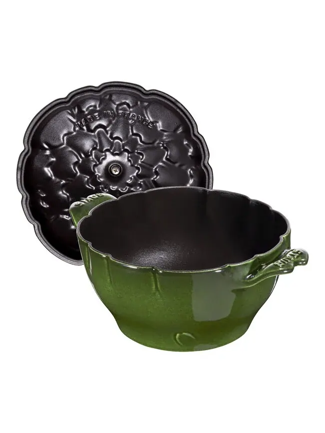 Фигурная кокотница Staub Artichoke Dutch Oven «Артишок», 22 см, 3.0 л, зеленый базилик — изображение 2 из 7