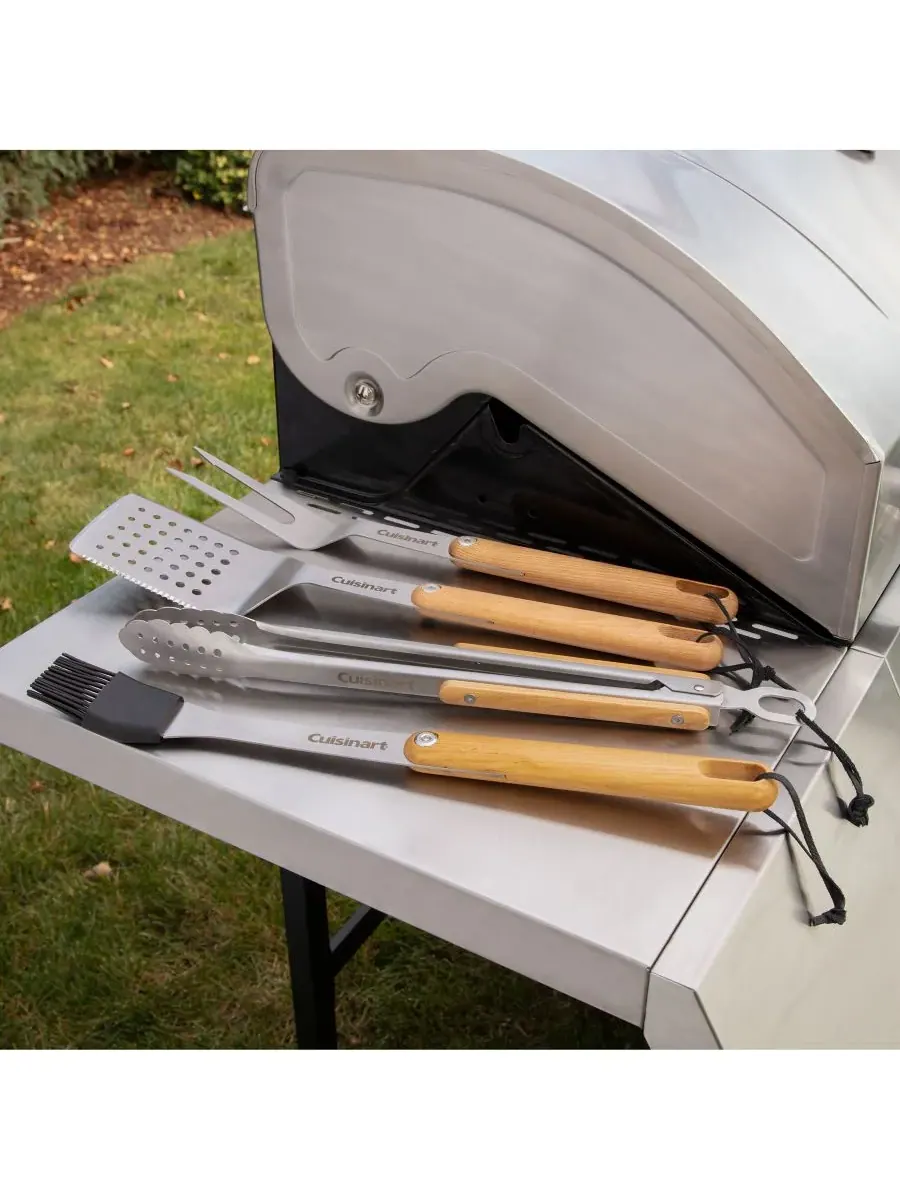 Набор инструментов для гриля из ясеня, состоящий из 4 предметов Cuisinart, Wood/Stainless Steel — изображение 9 из 10