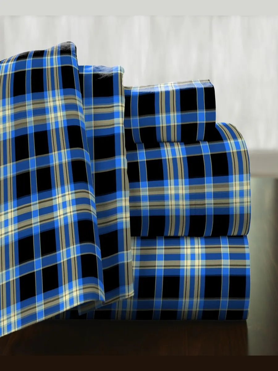 Комплект постельного белья Ashby Plaid из высококачественной хлопковой фланели, размер King