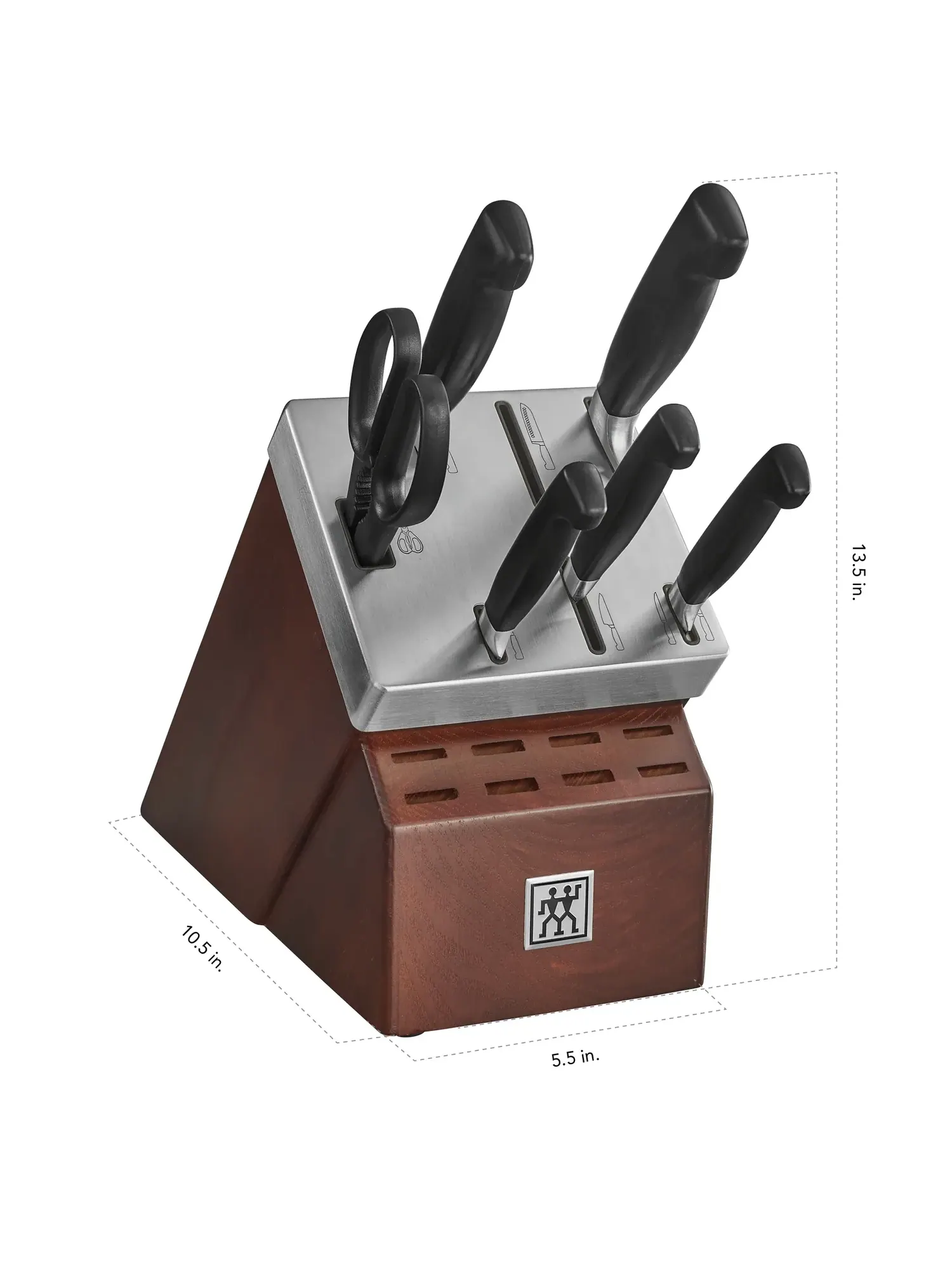 Набор ножей самозатачивающихся ZWILLING Four Star, 7 предметов, коричневый/ясень — изображение 3 из 7