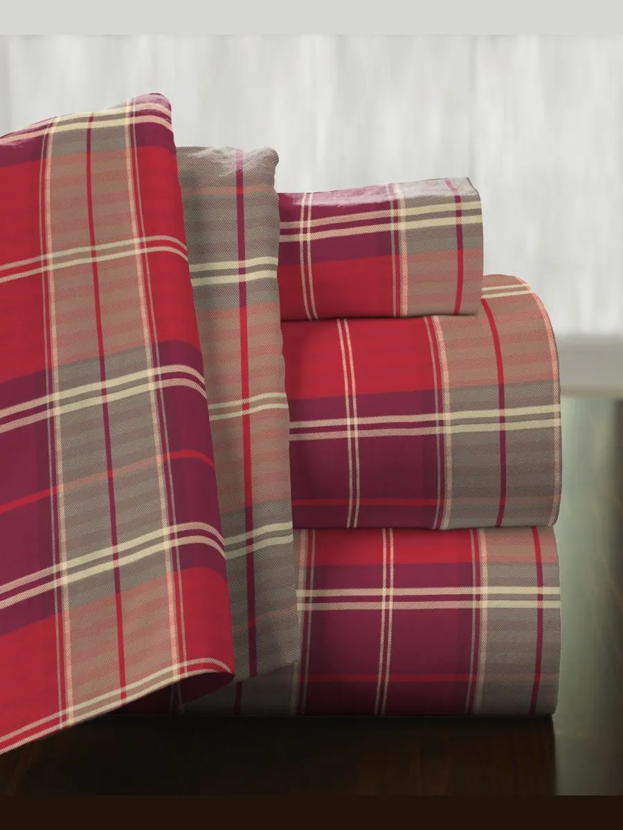 Комплект постельного белья из хлопковой фланели Piedmont Plaid Superior Weight, размер Full